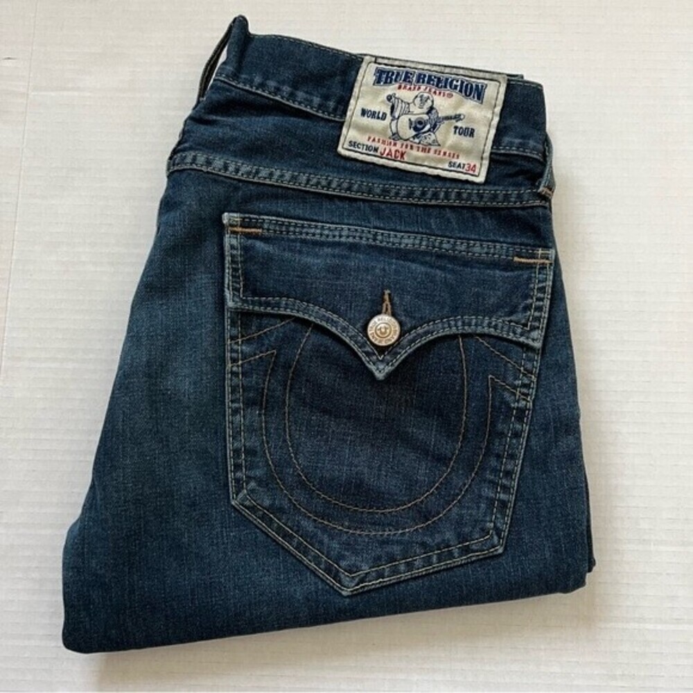 Vintage True Religion Made in the USA Button Fly Jack Men's Denim Jeans SZ 34